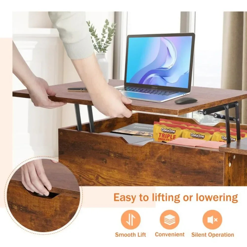 Coffee Table, Living Room Lift Coffee Table, Vertical