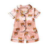 Toddler Silk Satin Pajamas Pyjamas Set Baby Sleepwear