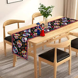 Mexican Day of The Dead Linen Table Runners
