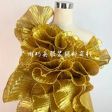 5 Yards Liquid Metal Organza Large Wave Lace