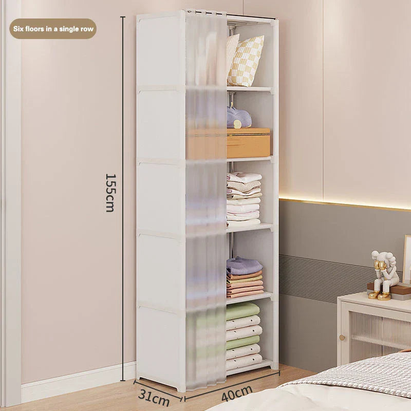 Foldable Dustproof Wardrobe 5-6Layers Portable Assembly Storage Closet