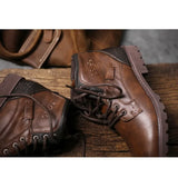 Leather Men Ankle Boots Plus Size High Top
