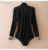 2023 Elegant Printing Bodysuits For Women Bow Tie