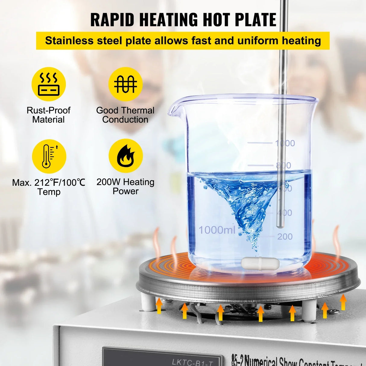 VEVOR 1L Heating Magnetic Stirrer Hot Plate W/