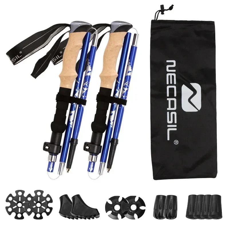 32-125cm 5 Sections Trekking Poles Ultralight Aluminum Alloy