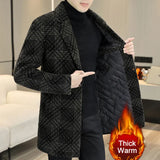 British Plaid Mens Thick Trench Coat Winter Men's