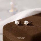 925 Sterling Silver Mini Pearl Bubble Flower Stud