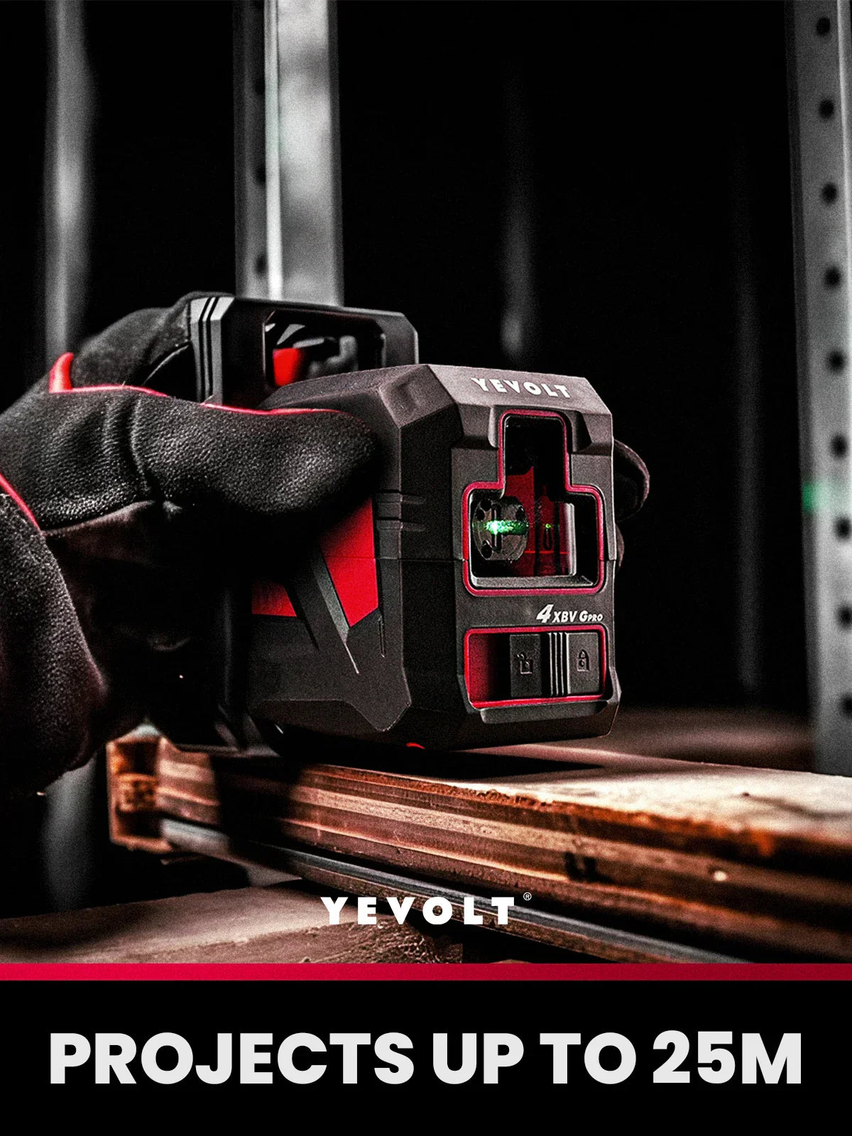YEVOLT YVRLL4XS2/YVGLL4XS2 Red/Green Cross Line Laser Level 2-Line
