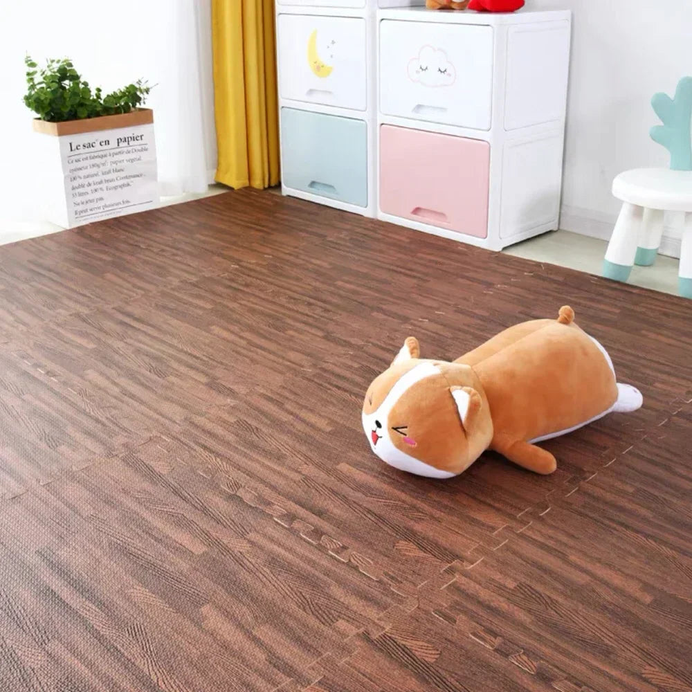 Wooden Interlocking Exercise Tiles Crawling Carpet And Rug