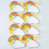 44pcs/set Rainbow and Cloud Disposable Tableware Plate Cup