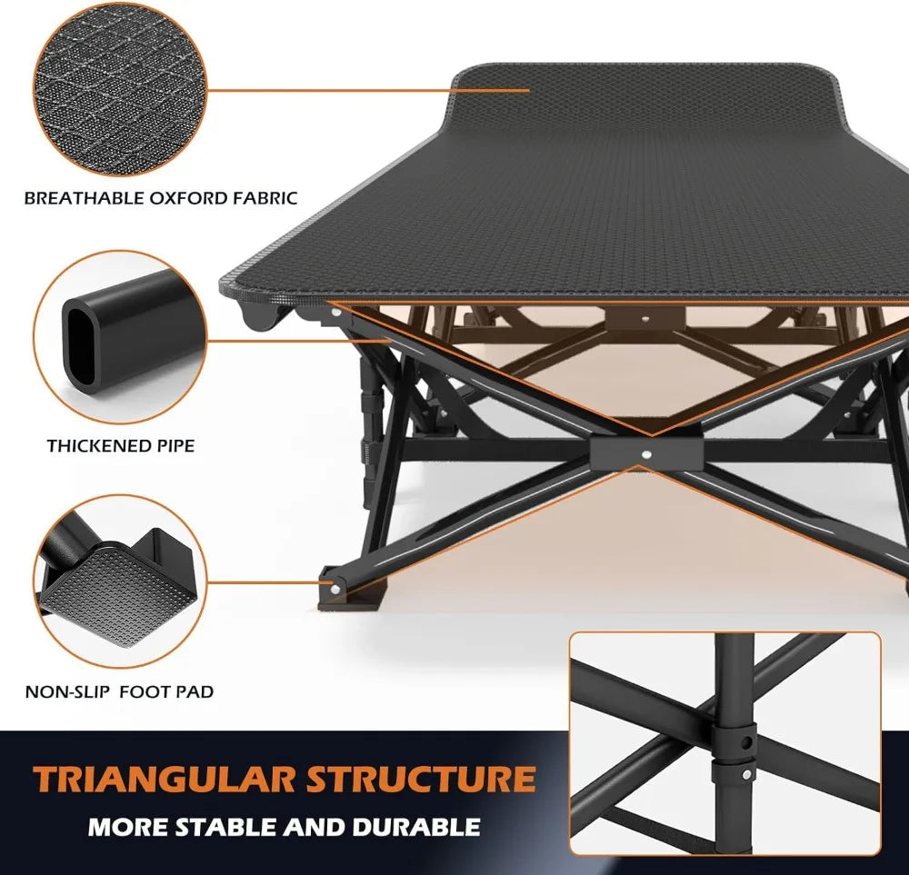 Camping Cot for Adults with Cushion Comfortable,Portable Folding