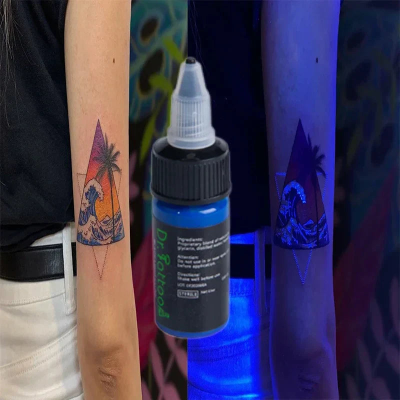 UV Tattoo Inks Pigment 8 Colors Professional Semi-Permanent