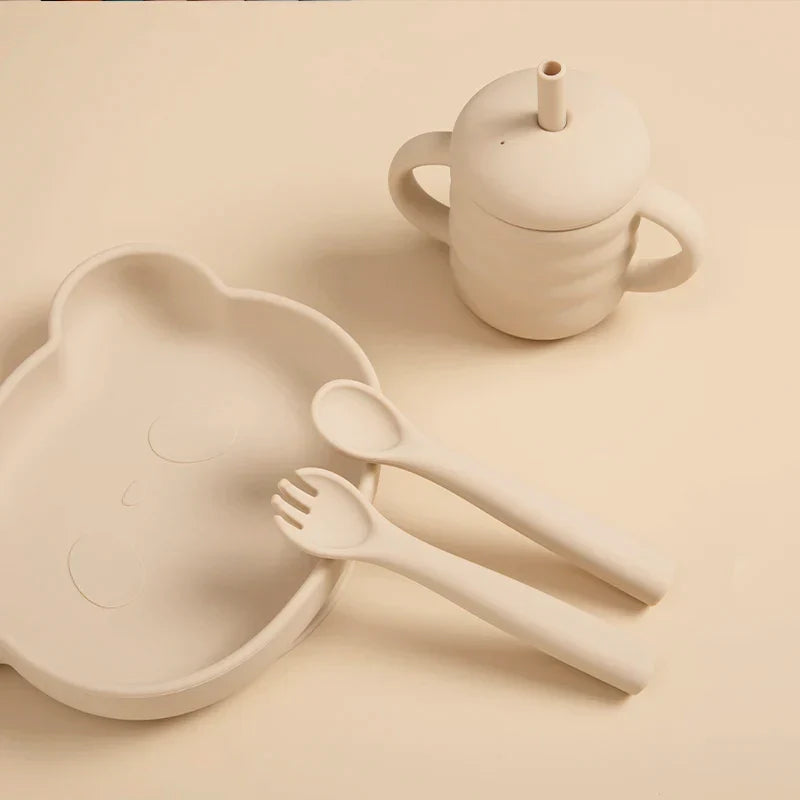 Food Grade Baby Soft Silicone Spoon Fork Set