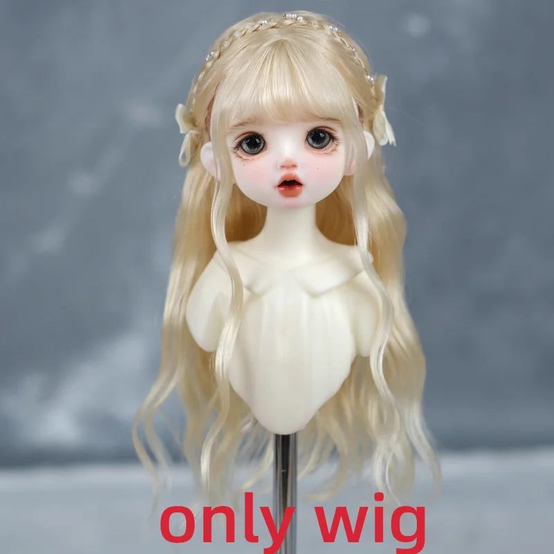 30cm Doll Wig Bangs Ponytail Curly Soft Mohair