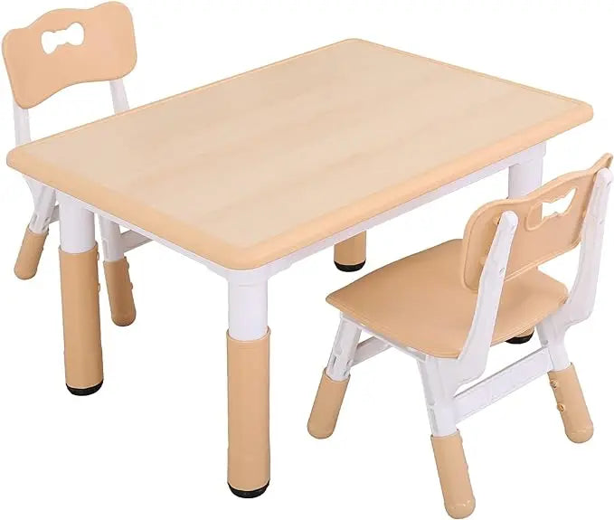 Kids Study Table and Chairs Set, Height Adjustable