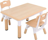 Kids Study Table and Chairs Set, Height Adjustable