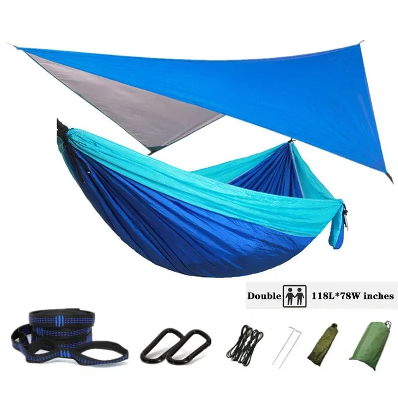 Oversized Double 118inx79in Hammock with Tree Straps and