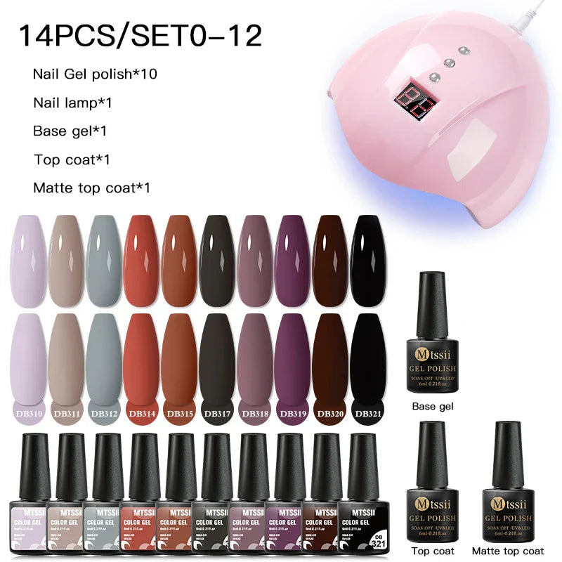 Mtssii 13/16Pcs Gel Nail Polish Set With 36W