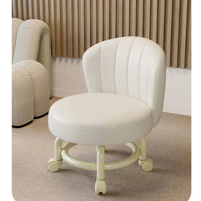 Household stool with wheel pulley low stool door