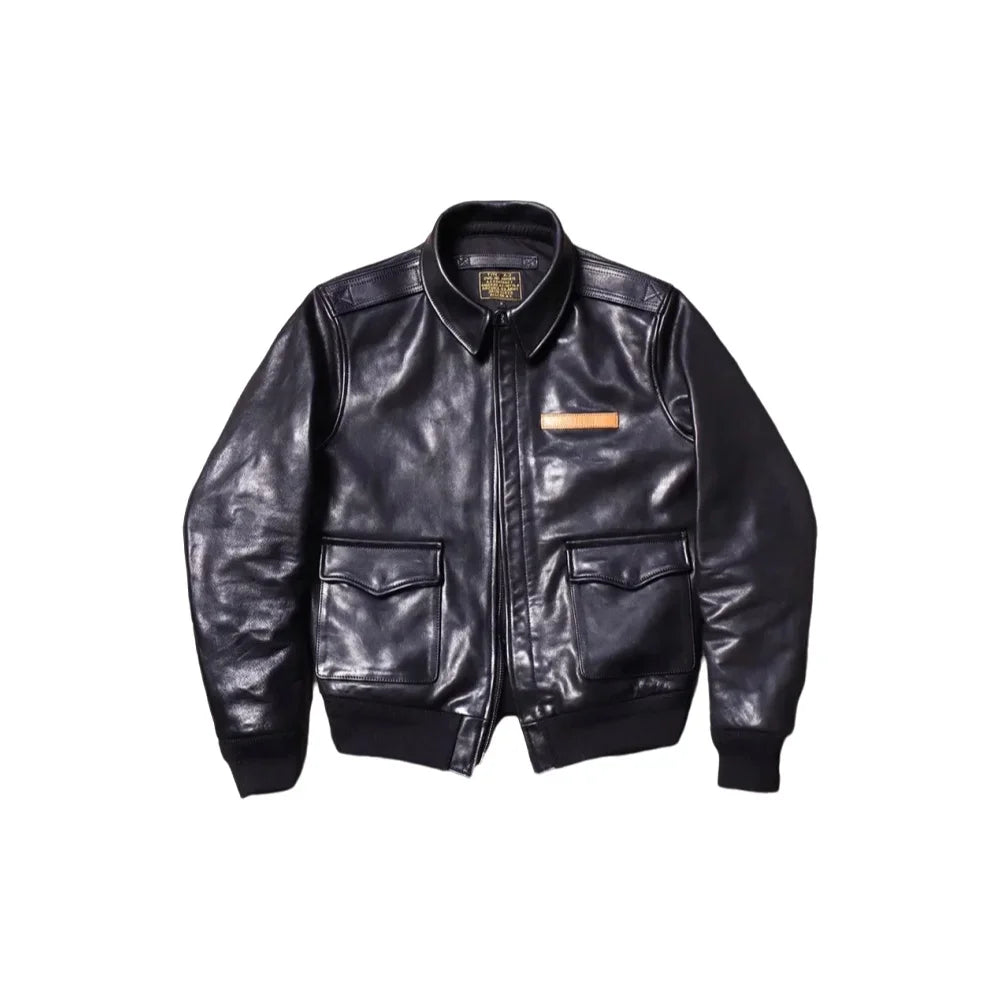 YR Free shipping.Eastman A2 bomber leather jacket.1.4mm tanned