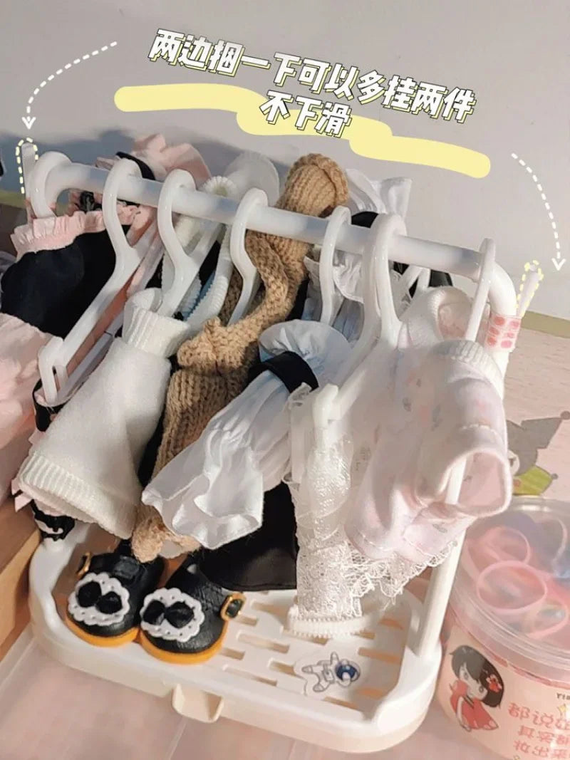 Dollhouse Simulation Plastic Miniture Doll Clothes Rack Garment