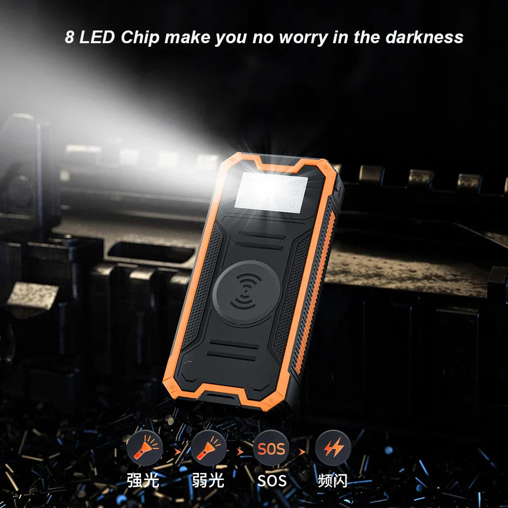 30000mAh Larger Capacity Solar Power Bank Waterproof PD