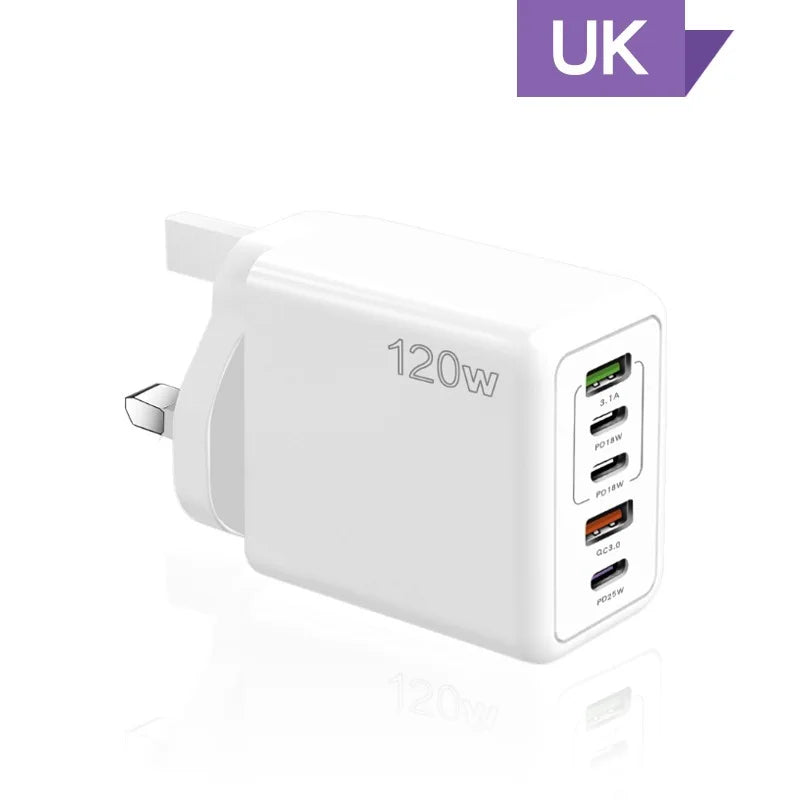 USB C Charger 120W Fast Charging Charger 5Ports