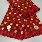 5 yard Swiss lace fabric latest heavy beaded