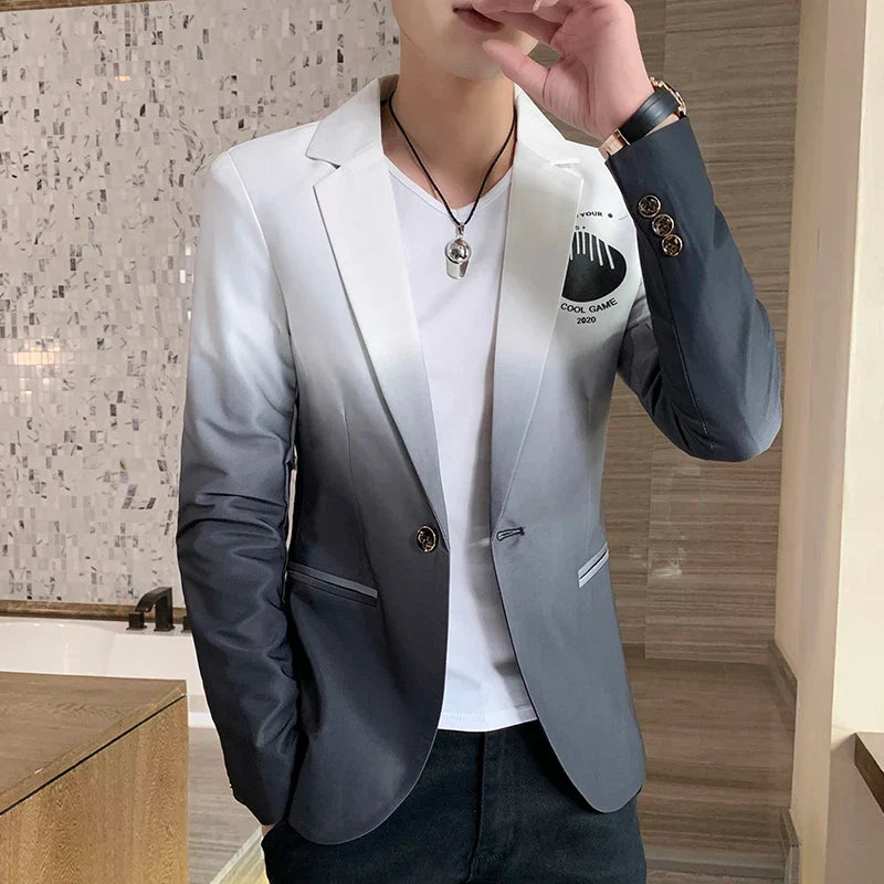 Blazer Fot Men 2024 Spring New Male Gradient