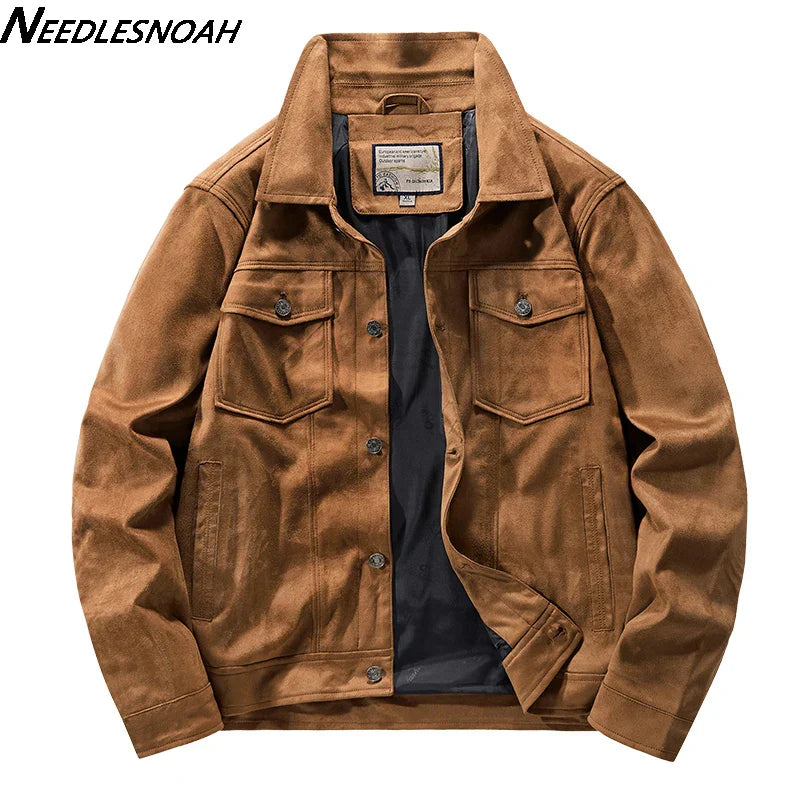 NEEDLESNOAH Men Vintage Brown Pilot Suede Jacket Spring