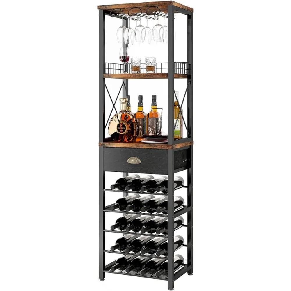 Homeiju Wine Rack Freestanding Floor, Bar Cabinet