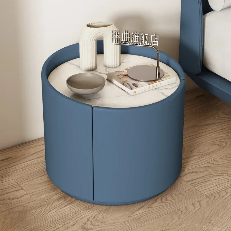 Italian Luxury Nightstands Minimalist Round Nordic Organizers Side