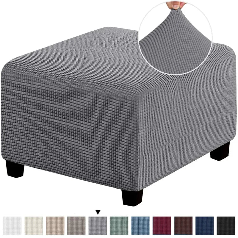 Polar Fleece Footstool Cover Durable Stretch Ottoman Cover