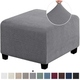Polar Fleece Footstool Cover Durable Stretch Ottoman Cover