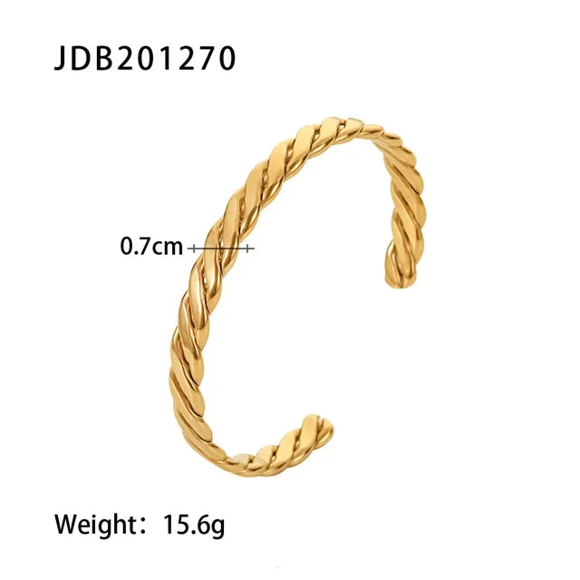 Youthway 18k Gold Stainless Steel Bangles Winter Stacking