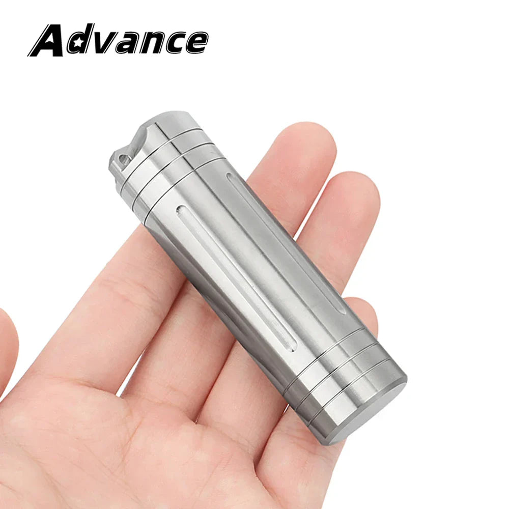 TC4 Titanium Alloy Portable Medicine Bottle Outdoor Camping