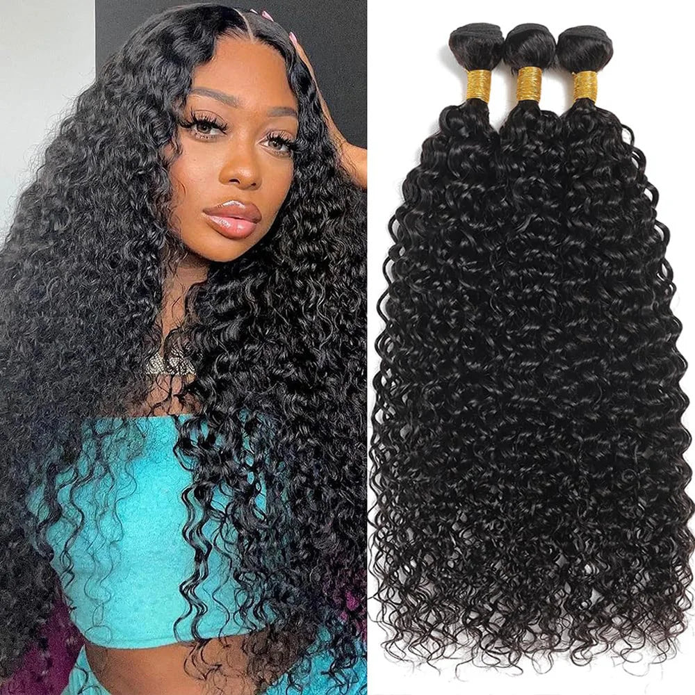 YIJIMEI Water Wave Bundles Human Hair 12-28 Inch