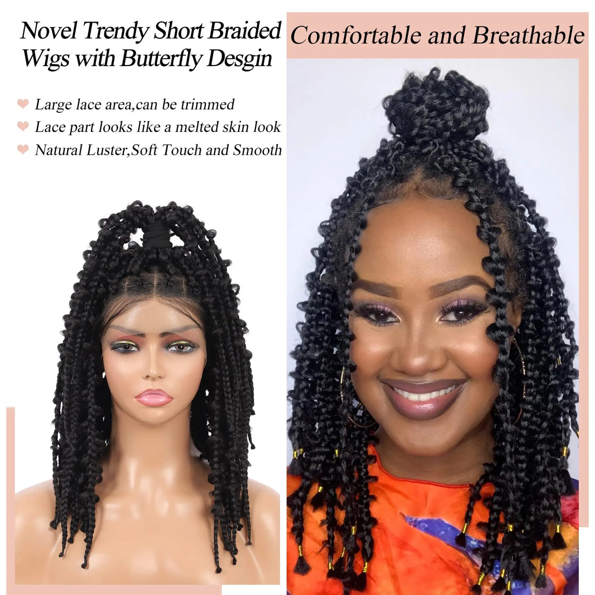 Kalyss- 14" Short Knotless Box Braided Wigs for