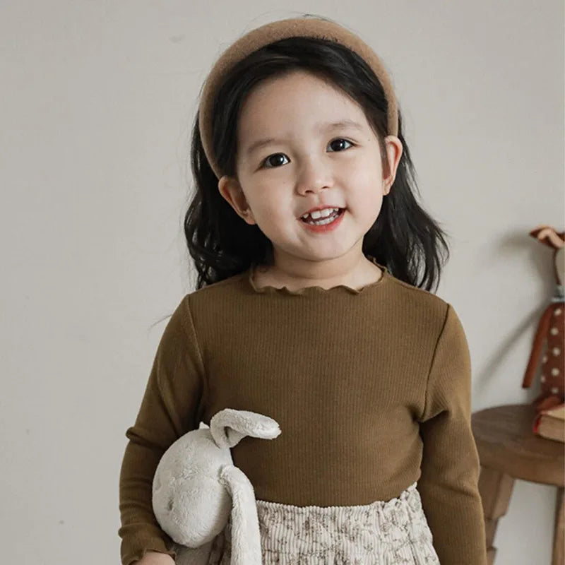 Vintage Girls Lace Shirt Spring Fall Long Sleeve
