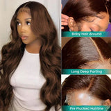 13x4 Chocolate Brown Lace Front Wigs 13x6 HD