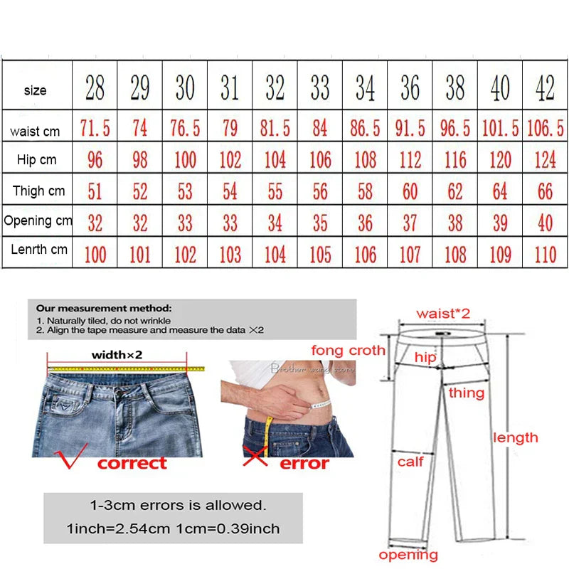 Men Jeans Knee Hole Design Denim Pants Black