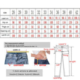 Men Jeans Knee Hole Design Denim Pants Black