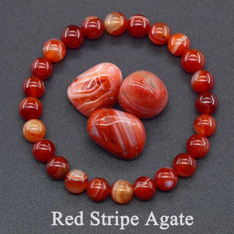 Real Natural Labradorite Stone Bead Bracelet Men Women
