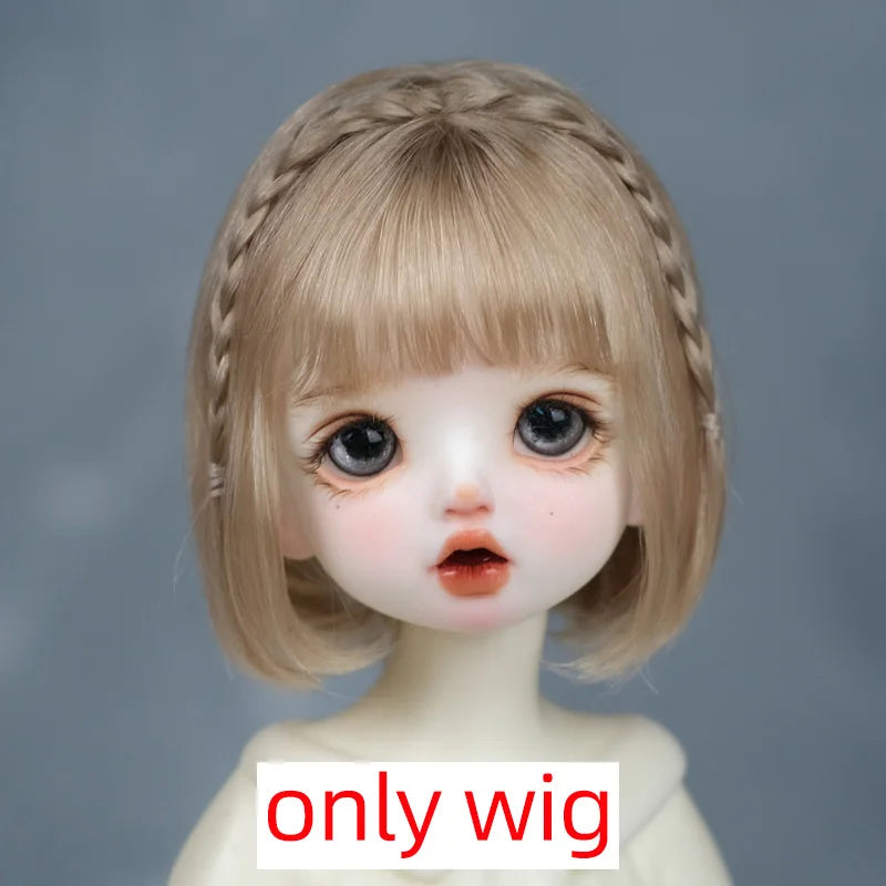 30cm Doll Wig Bangs Ponytail Curly Soft Mohair