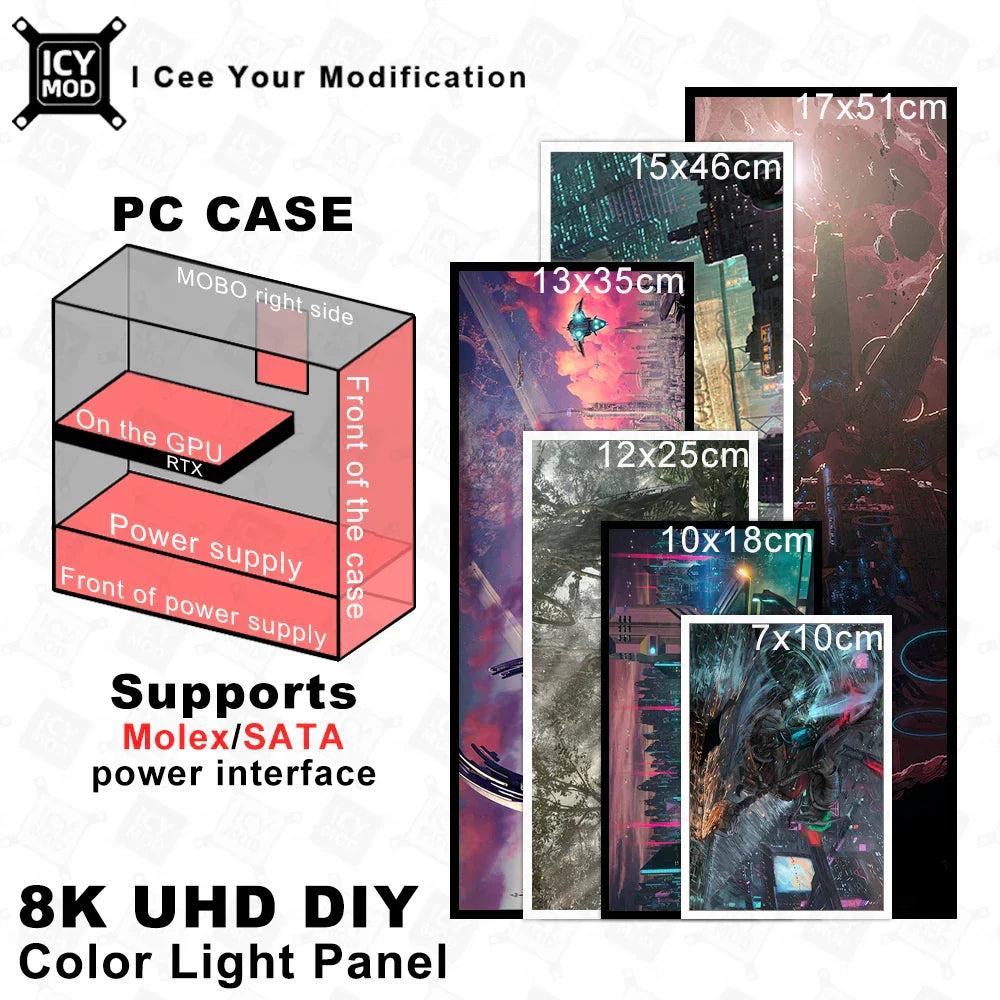 8K Ultra Clear Chassis Color Panel PC Case