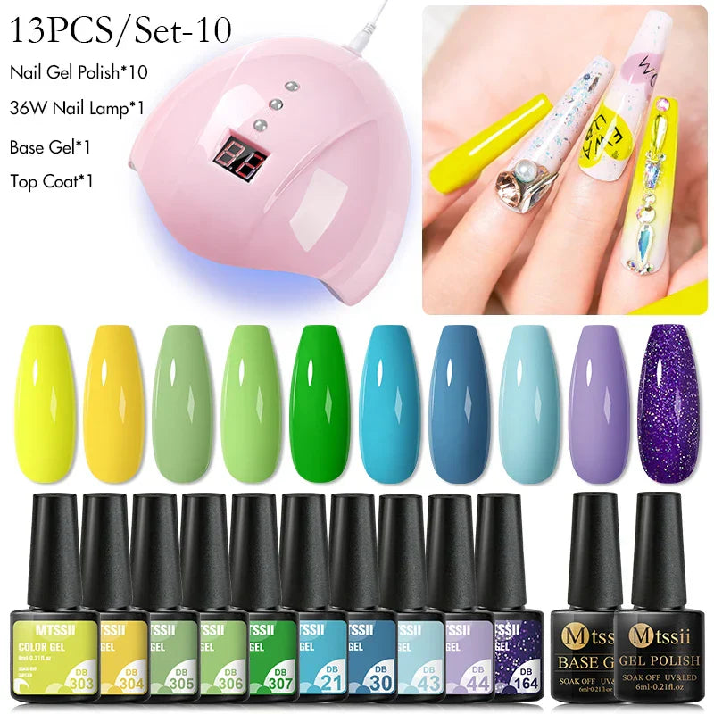 Mtssii 13/16Pcs Gel Nail Polish Set With 36W