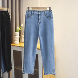 Plus Size Boyfriend Black Drainpipe Jeans For Women