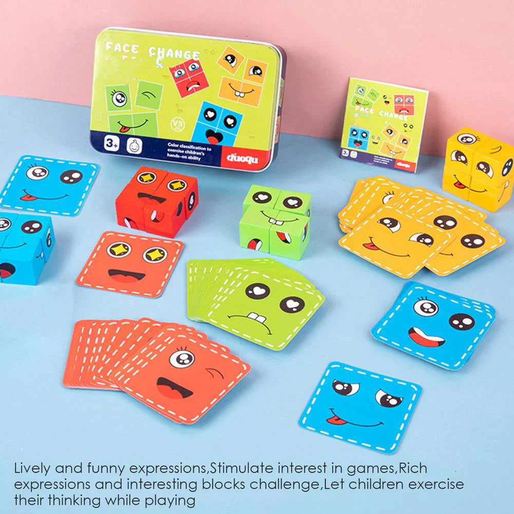 Kids Montessori Toy pcs Cards of Emoticon Puzzle