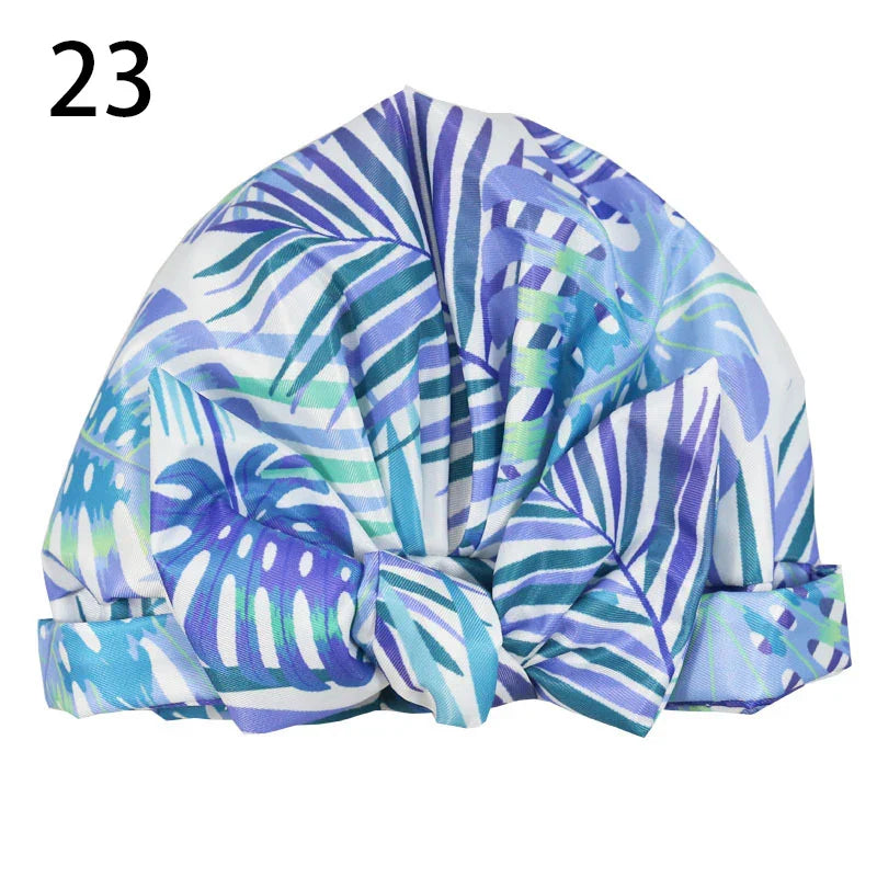 Waterproof Cap Elastic Bow Nightcap For Women Satin