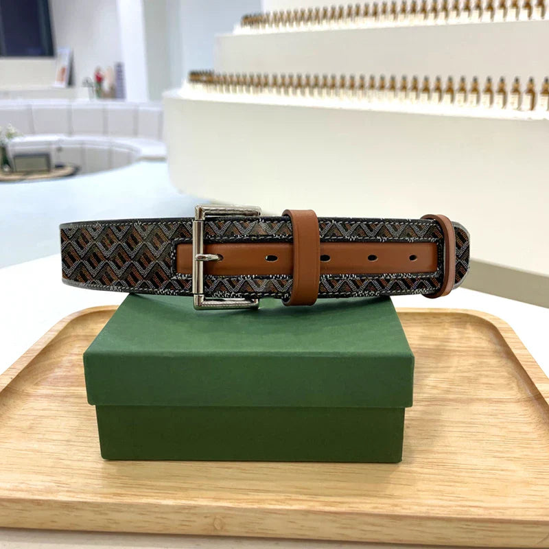 2023 Women's Genuine Leather Belt with Gold Buckle